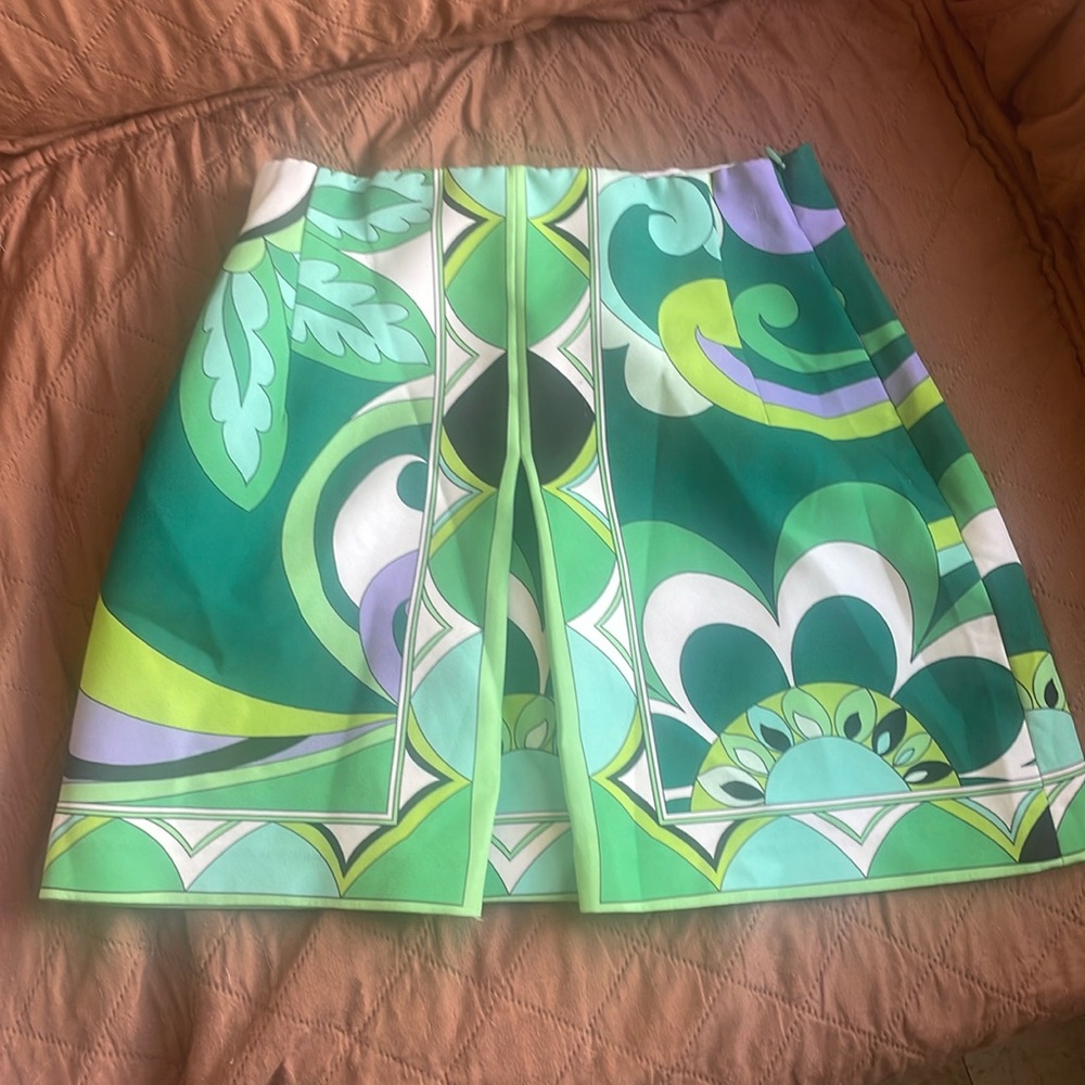 Zara Tropical Greens Cute Mini Skirt